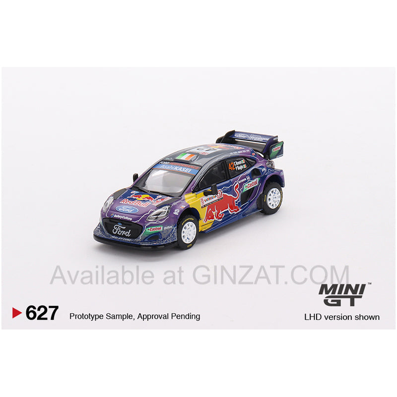 Ford Puma Rally1 #42 M-Sport Ford WRT 2022 Rally Italia Sardegna 2nd Place, Mini GT No. 627 diecast model car