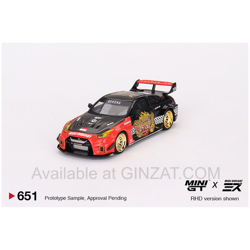 LB-Silhoutte WORKS GT Nissan 35GT-RR Ver.1 "BARONG" - MINI GT x MIZU No. 651 diecast model car