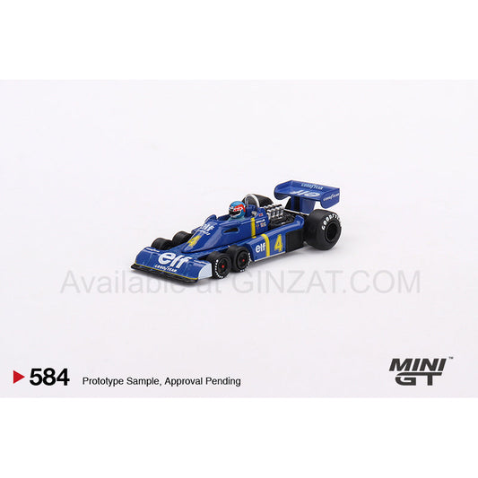 Tyrrell P34 #4 Patrick Depailler 1976 Swedish GP 2nd Place, Mini GT No. 584 diecast model car