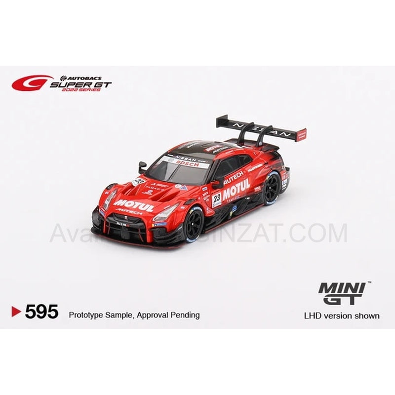 Nissan GT-R NISMO GT500 #23 MOTUL AUTECH GT-R 2021 Super GT Series, Mini GT No. 595 diecast model car