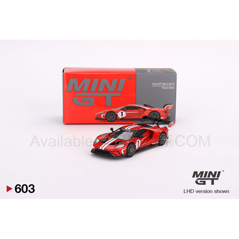 Ford GT Mk II #013 Rosso Alpha, Mini GT No. 603 diecast model car