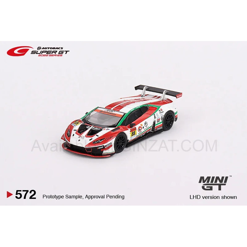 Lamborghini Huracan GT3 EVO #88 JLOC 2022 Super GT Series Japan Exclusive, Mini GT No. 572 diecast model car