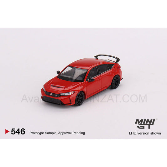 Honda Civic Type R 2023 Rally Red w/Advan GT Wheel, Mini GT No. 546 diecast model car