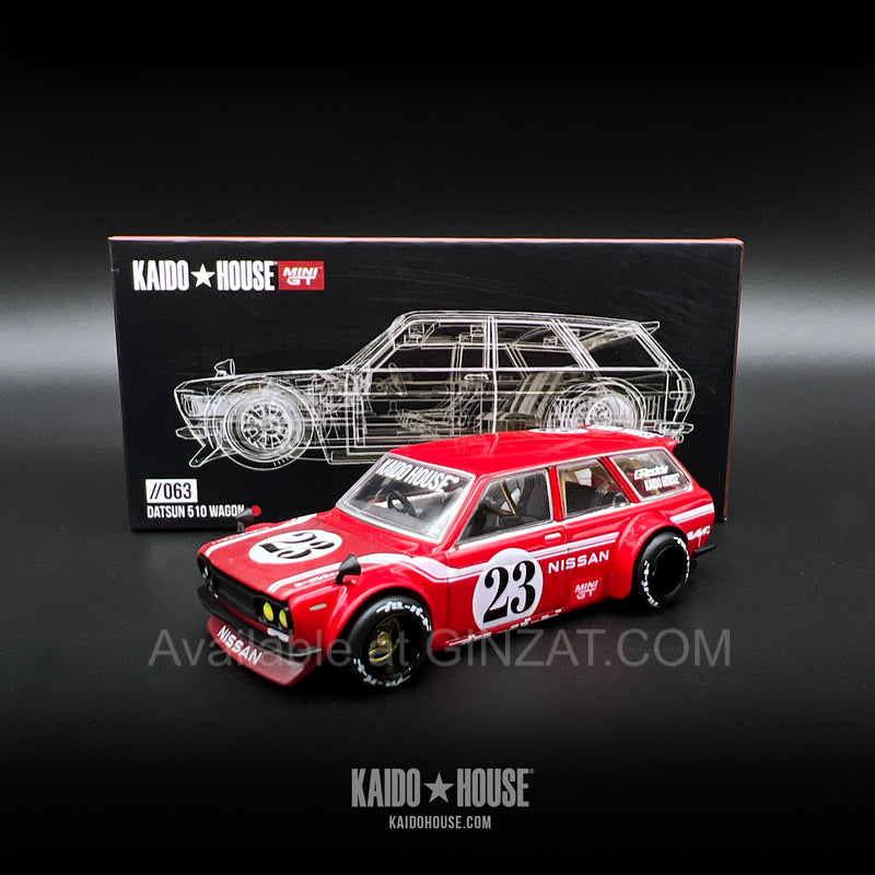 Datsun Kaido 510 Wagon Carbon Fiber V2, Mini GT x Kaido House No. 063 diecast model car