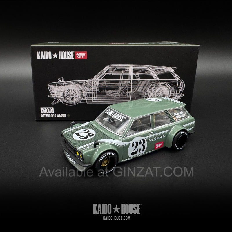 Datsun Kaido 510 Wagon Carbon Fiber V3, Mini GT x Kaido House No. 076 diecast model car