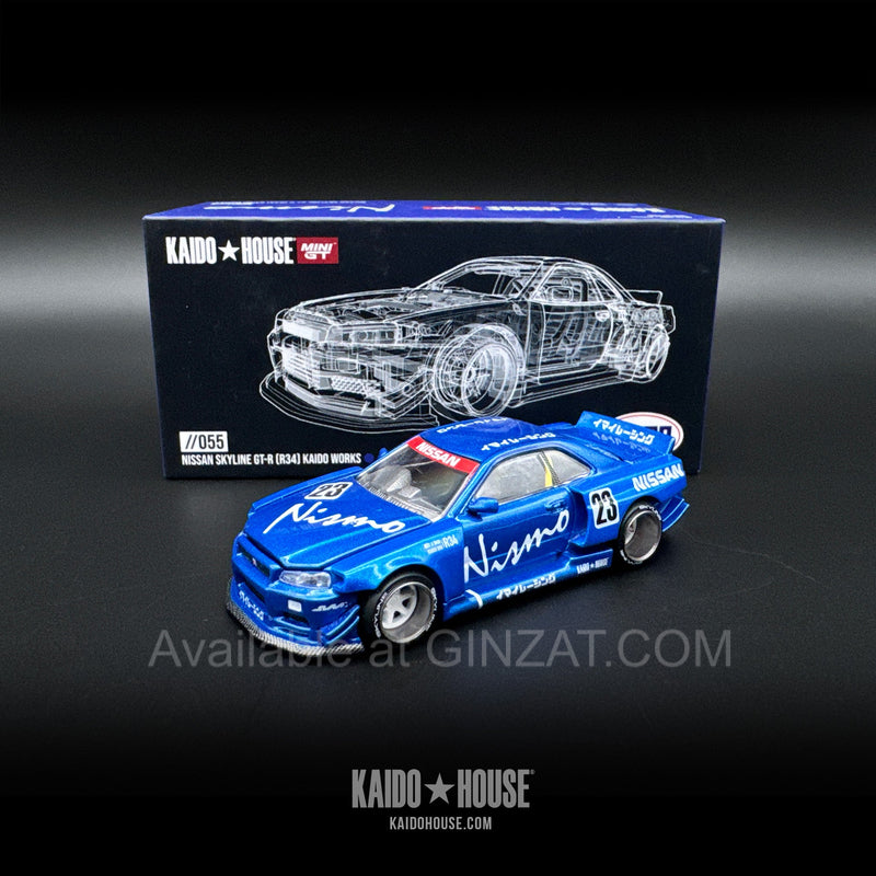 Nissan Skyline GT-R R34 Kaido Works V3, Mini GT X Kaido House No. 055 diecast model car