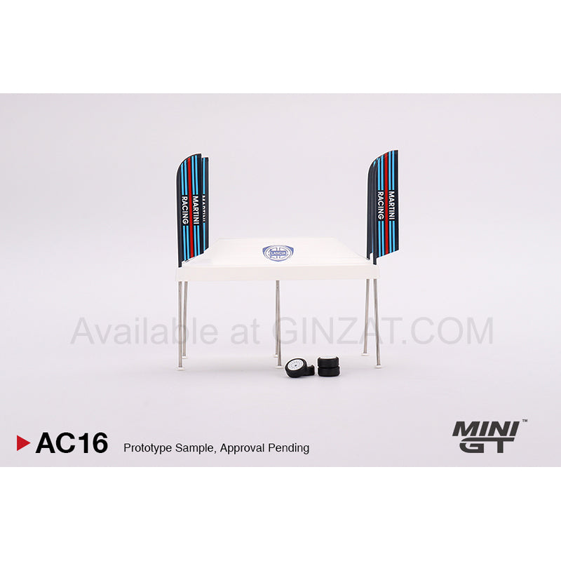 Paddock Service Martini Racing Tent Set, Mini GT diecast model 