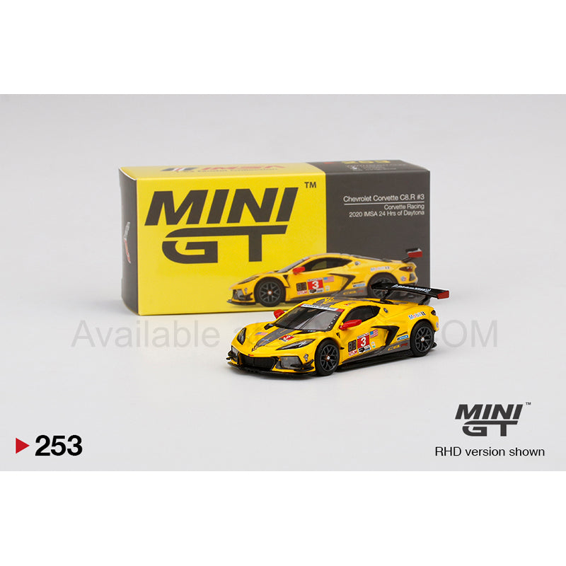 Chevrolet C8.R #3 Corvette Racing 2020 IMSA 24 Hrs of Daytona, MINI GT No.253 diecast model car