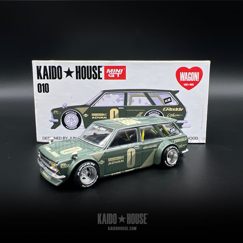 Datsun Kaido 510 Wagon Green, Mini GT x Kaido House No. 010 diecast model car