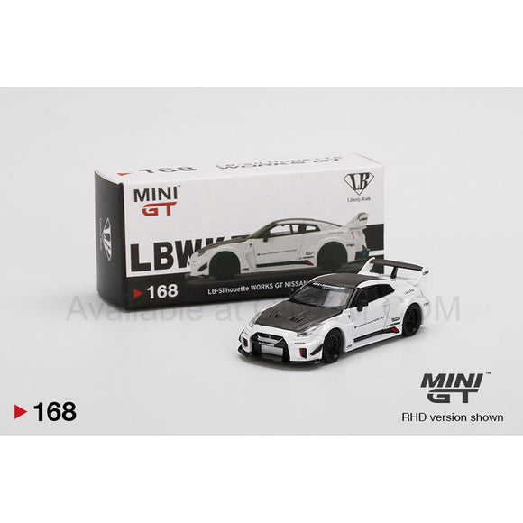 LB Silhouettte Works GT NISSAN 35GT-RR White, MINI GT No.168 diecast model car