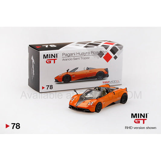 Pagani Huayra Roadster Arancio Saint Tropez, MINI GT No.78 diecast model car