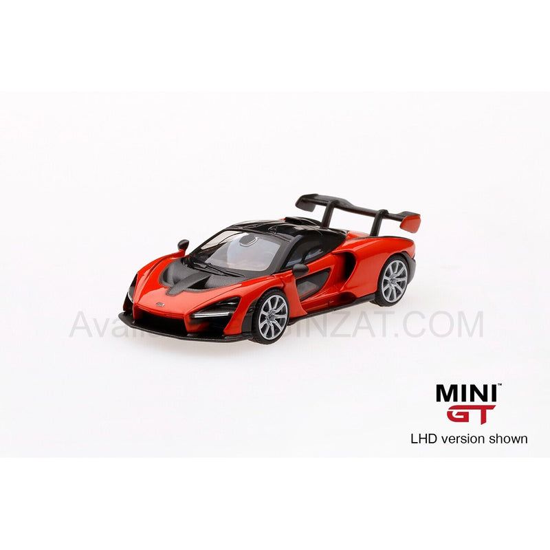 McLaren Senna Mira Orange, MINI GT No.18 diecast model car 1/64