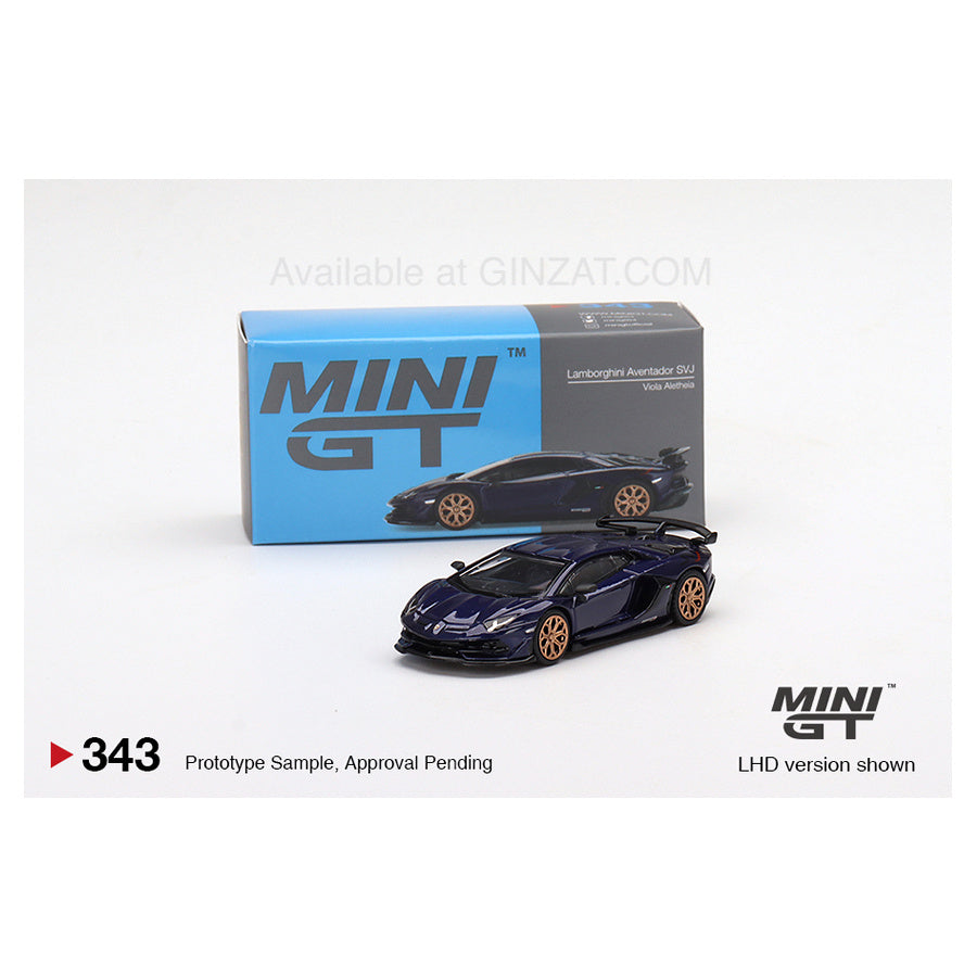 Lamborghini Aventador SVJ Viola Aletheia, Mini GT No. 343 diecast model car