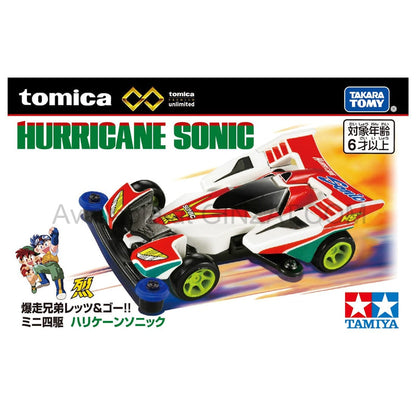 Bakusou Brothers Let's & Go!! Mini 4WD Hurricane Sonic, Tomica Premium Unlimited diecast model car