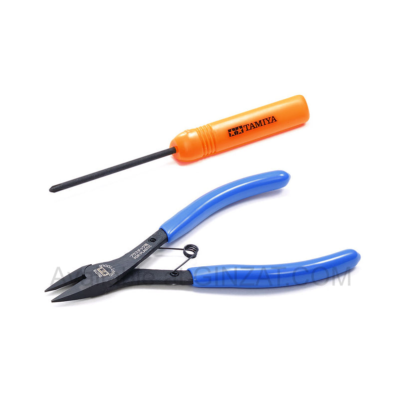 TAMIYA MINI 4WD TOOLS (SIDE CUTTERS, (+) SCREWDRIVER) Item No:74158