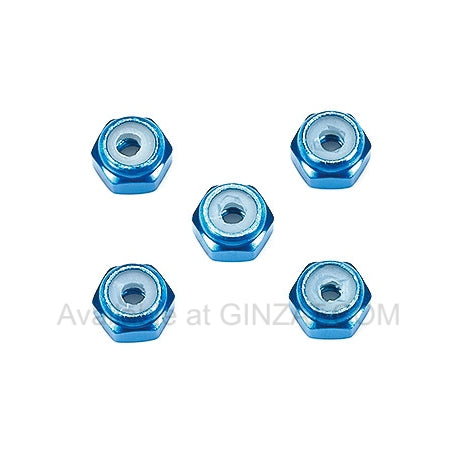 Tamiya Mini 4WD Upgrade Parts 2mm ALUMINUM LOCK NUT (BLUE, 5PCS.)