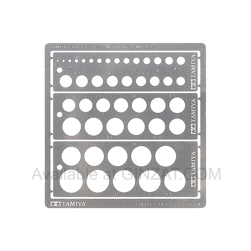 TAMIYA MODELING TEMPLATE (ROUND, 1-12.5mm) Item No:74150