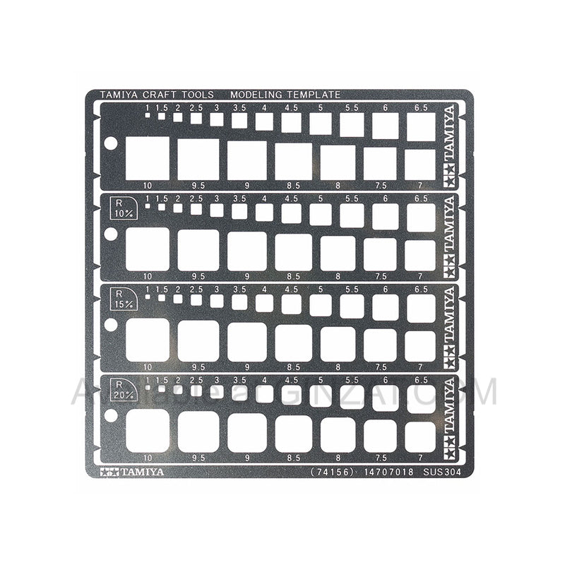 TAMIYA MODELING TEMPLATE (SQUARE, 1-10mm) Item No:74156