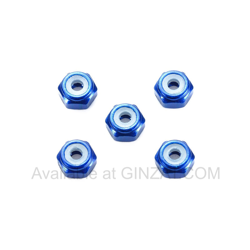 Tamiya Mini 4WD Special Project Items (Parts) 2mm ALUMINUM LOCK NUT (DARK BLUE, 5PCS.)