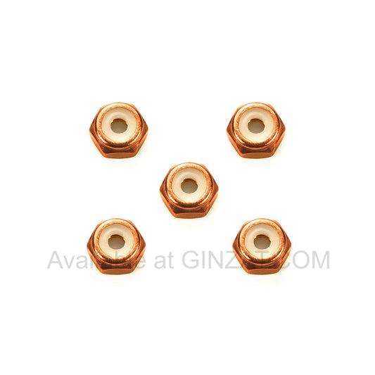 Tamiya Mini 4WD Special Project Items (Parts) 2mm ALUMINUM LOCK NUT (ORANGE, 5PCS.)