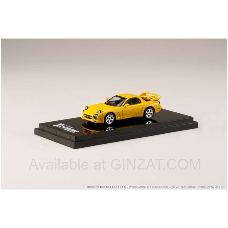 Efini RX-7 FD3S A-Spec Sunburst Yellow, Hobby Japan diecast model car