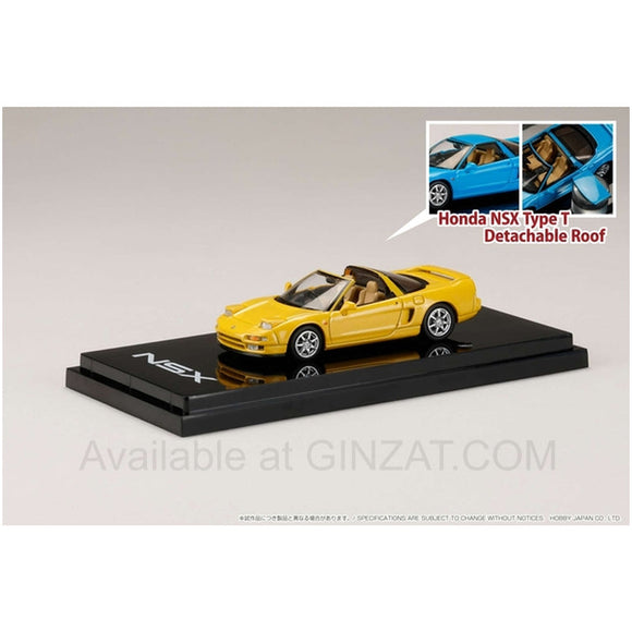 Honda NSX Type T with Detachable Roof Indy Yellow Pearl, Hobby Japan diecast model car