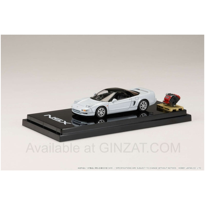 Honda NSX Coupe with Engine Display Model Platnium White Pearl, Hobby Japan diecast model car