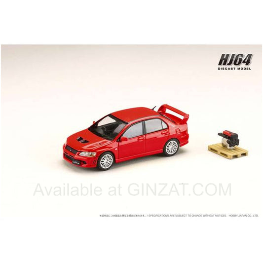 Mitsubishi Lancer GSR Evolution 7 Parma Red w/Engine Display Model, Hobby Japan diecast model car