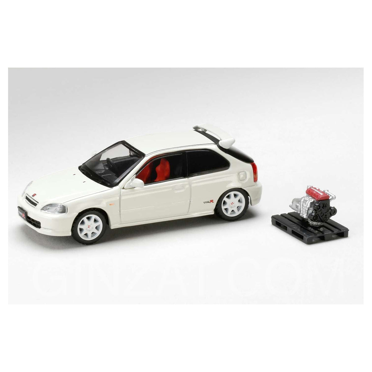 Honda Civic Type R (EK9) 1997 Championship White, Hobby Japan diecast model car