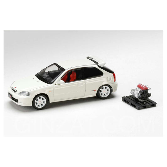 Honda Civic Type R (EK9) 1997 Championship White, Hobby Japan diecast model car