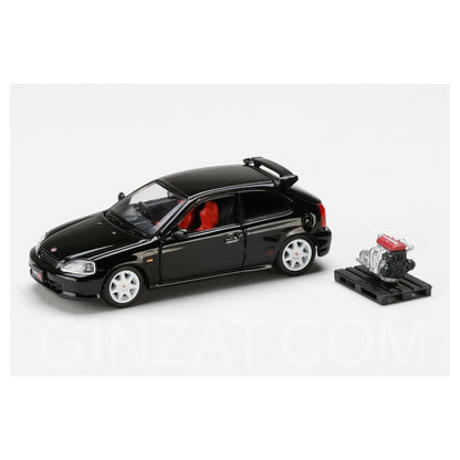 Honda Civic Type R (EK9) 1997 Starlight Black Pearl, Hobby Japan diecast model car