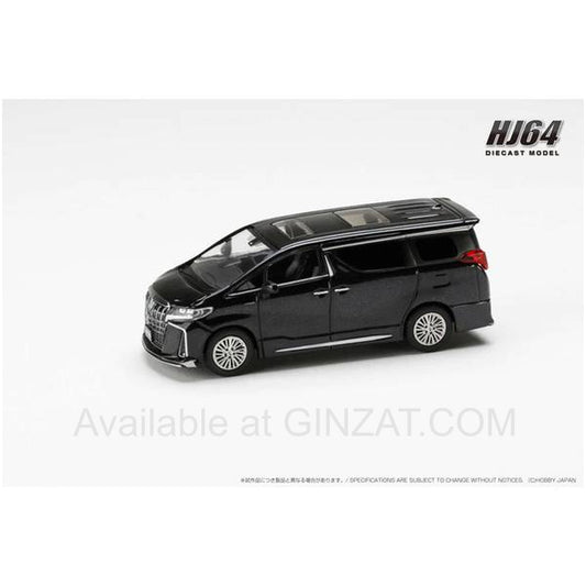 Toyota Alphard Hybrid Custom Version w/Sunroof Sparkling Black Pearl Crystal Shine, Hobby Japan diecast model car