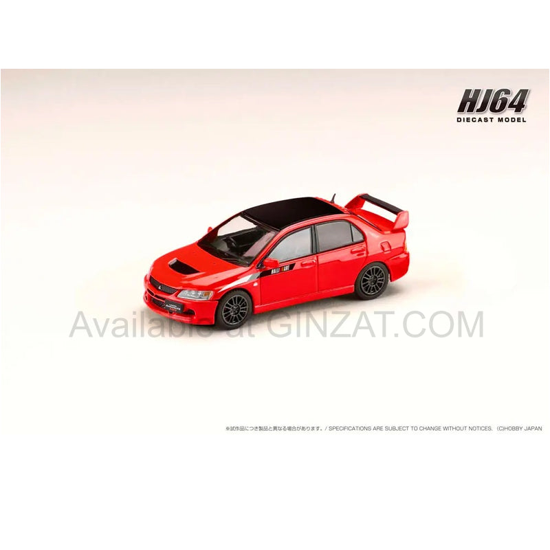 Mitsubishi Lancer Evolution 9 MR GSR JDM Custom Red Solid w/Engine Display Model, Hobby Japan diecast model car