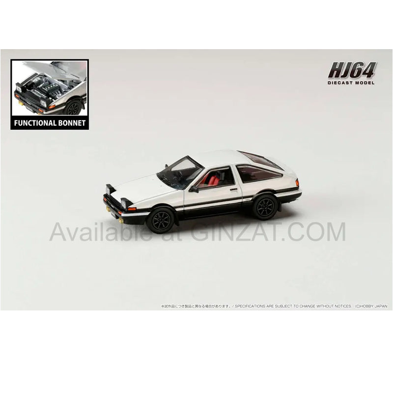 Toyota Sprinter Trueno GT APEX (AE86) JDM Style White / Black, Hobby Japan diecast model car