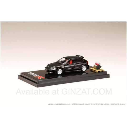 Honda Civic Type R (GF-EK9) Starlight Black Pearl w/Engine Display Model, Hobby Japan diecast model car