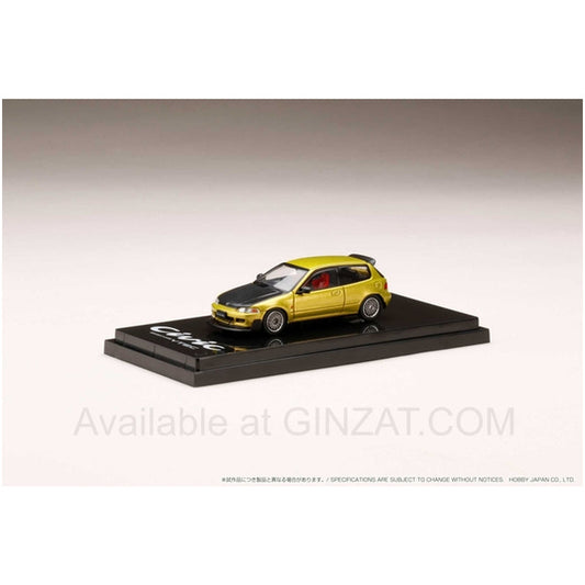 Honda Civic (EG6) JDM Style / Mesh Wheel Yellow Metallic, Hobby Japan diecast model car