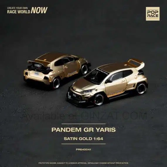 Pandem GR Yaris GOLD, POP Race diecast model car