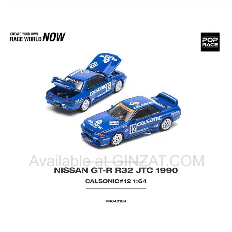 GTR R32 JTC 1990 Calsonic #12, POP Race diecast model car