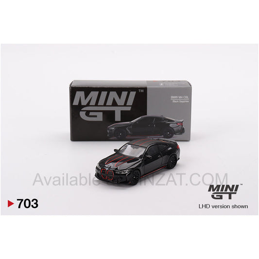 BMW M4 CSL Black Sapphire RHD, MINI GT No.703 diecast model car