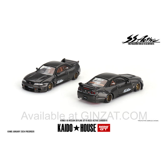 Nissan Skyline GT-R (R33) Active Carbon R, Mini GT x Kaido House No. 116 diecast model car