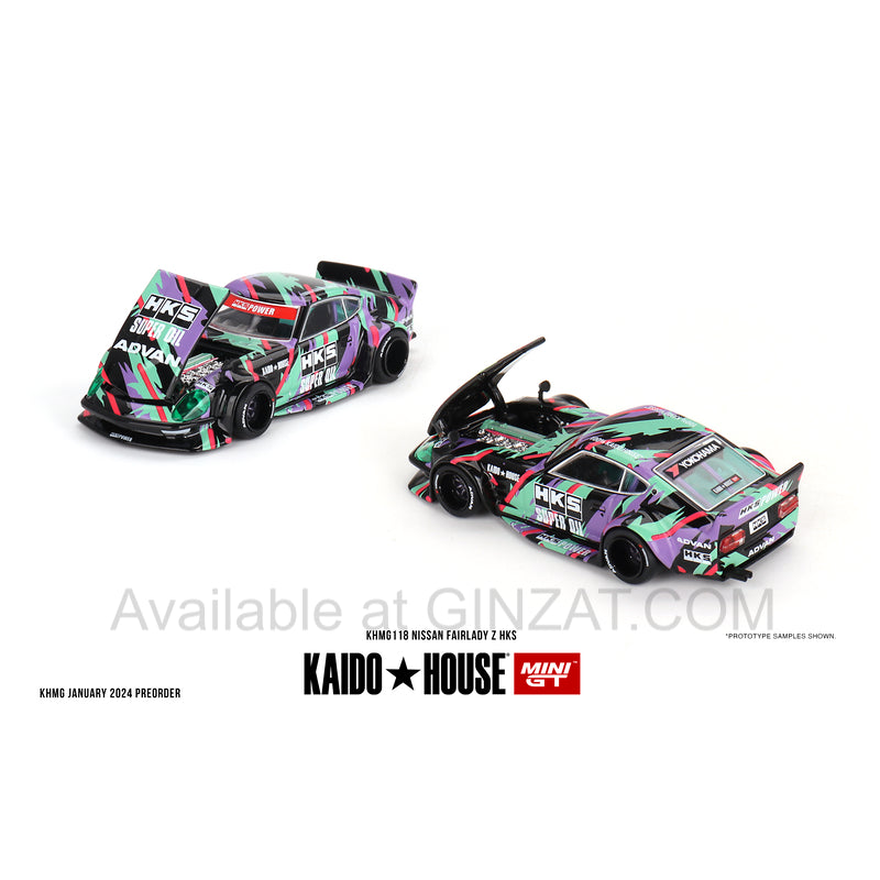 Nissan Fairlady Z HKS, Mini GT x Kaido House No. 118 diecast model car