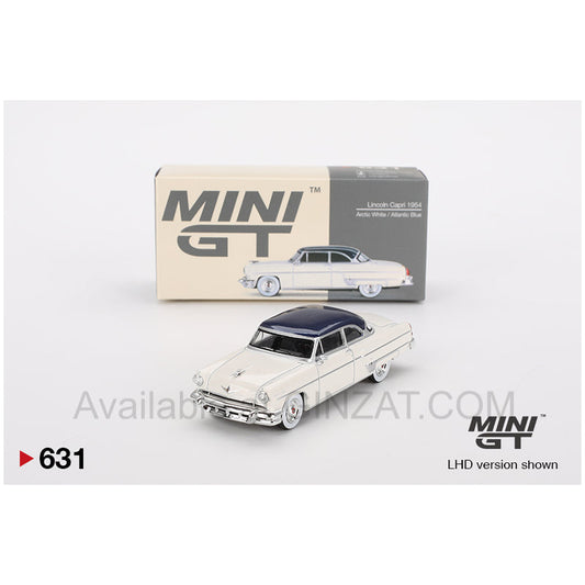 Lincoln Capri 1954 Arctic White / Atlantic Blue (LHD) (Diecast Car), MINI GT No.631 diecast model car