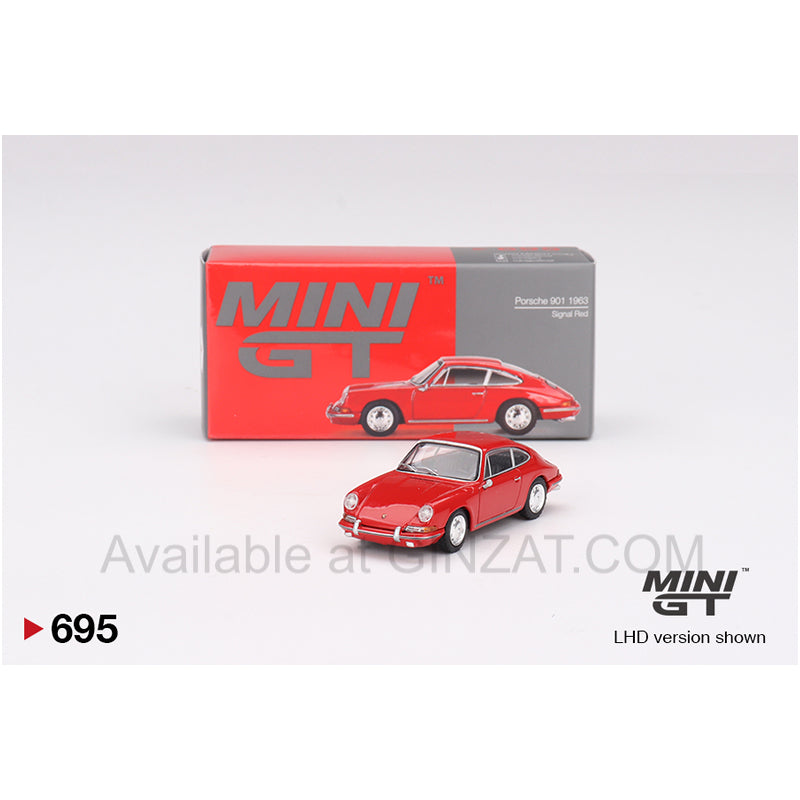 Porsche 901 1963 Signal Red, MINI GT No.695 diecast model car