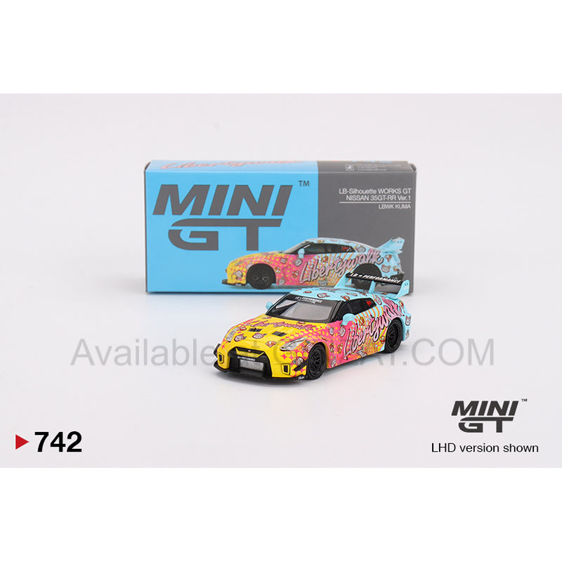 LB-Silhouette WORKS GT Nissan 35GT-RR Ver.1 LBWK KUMA, Mini GT No.742 diecast model car