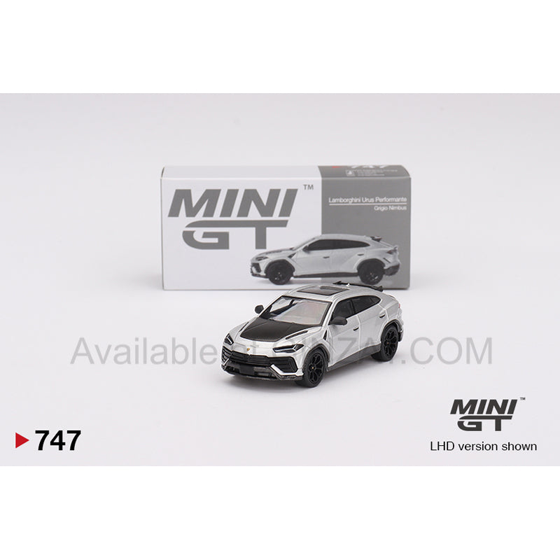 Lamborghini Urus Performante Grigio Nimbus, MINI GT No.747 diecast model car