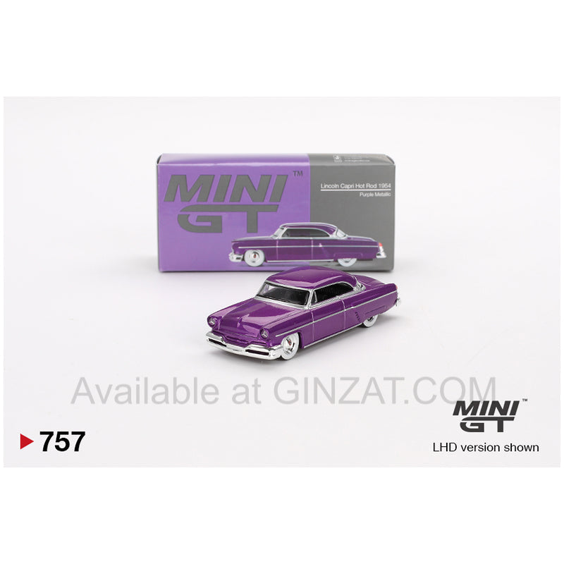 Lincoln Capri Hot Rod 1954 Purple Metallic (LHD) (Diecast Car), MINI GT No.757 diecast model car