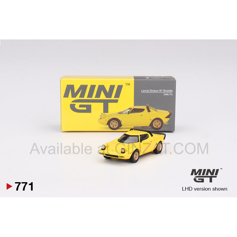 Lancia Stratos HF Stradale Giallo Fly, MINI GT No.771 diecast model car