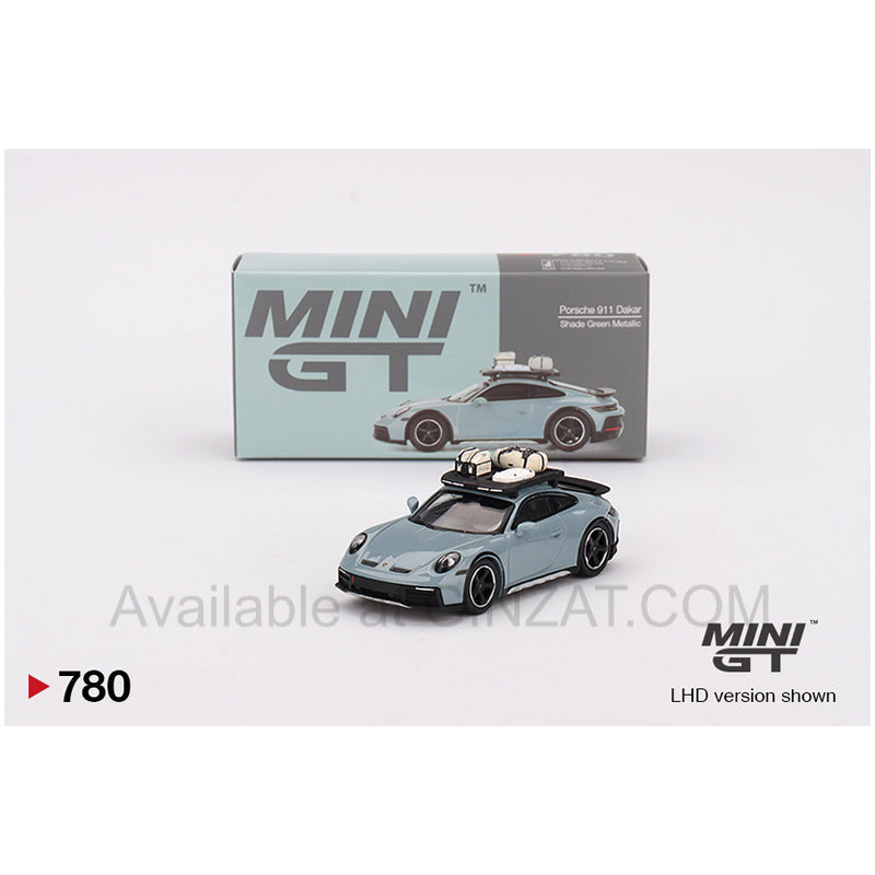 Porsche 911 Dakar Shade Green Metallic, MINI GT No.780 diecast model car