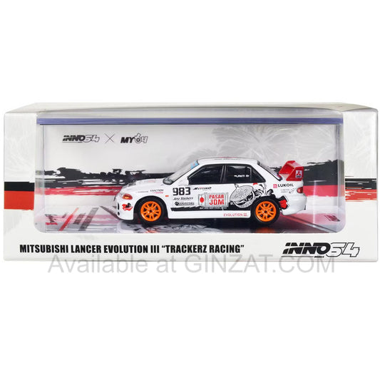 Mitsubishi Lancer Evolution III `TRACKERZ RACING`, INNO64 diecast model car