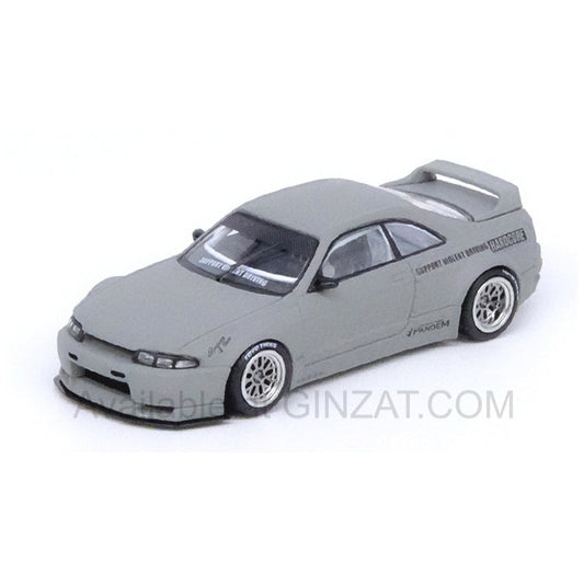 Nissan Skyline GT-R (R33) Pandem / Rocket Bunny Matte Cement Gray, INNO64 diecast model car